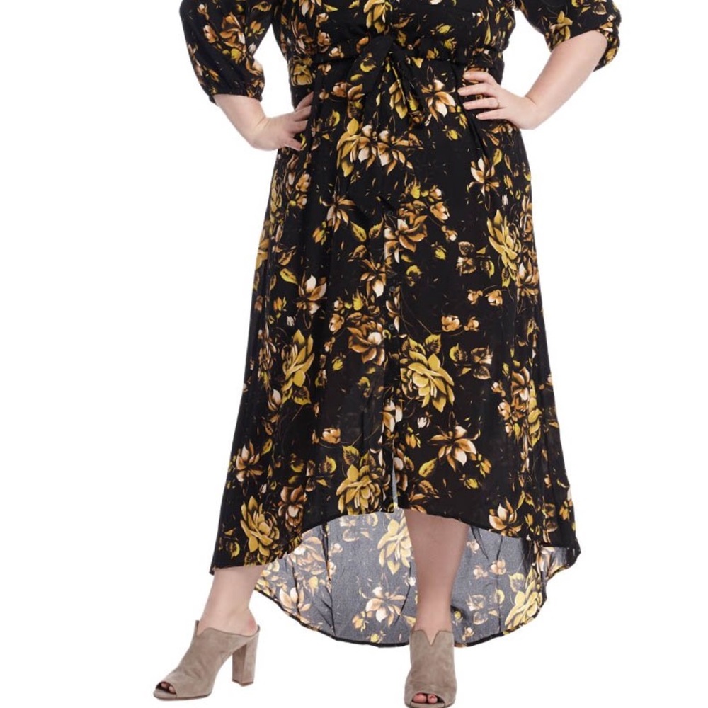 Melissa McCarthy Seven7 Jungle Floral Button Maxi